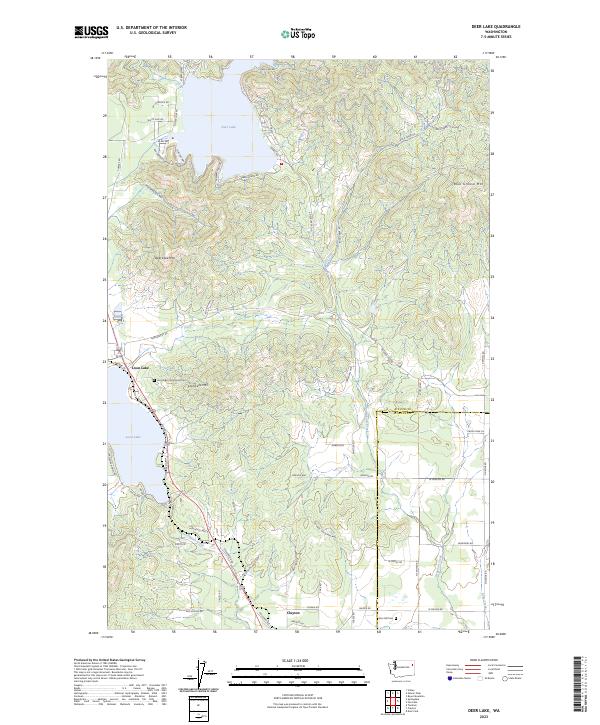 US Topo 7.5-minute map for Deer Lake WA