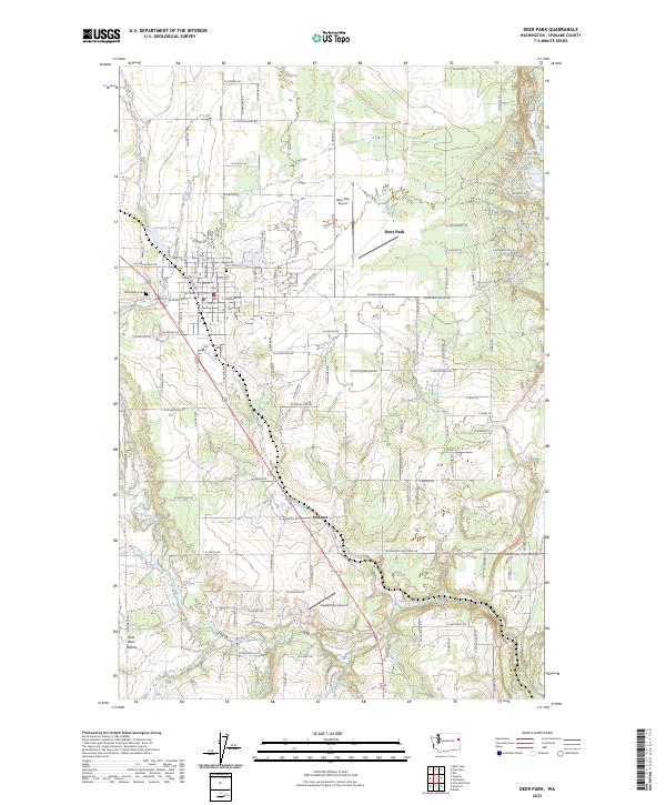 US Topo 7.5-minute map for Deer Park WA