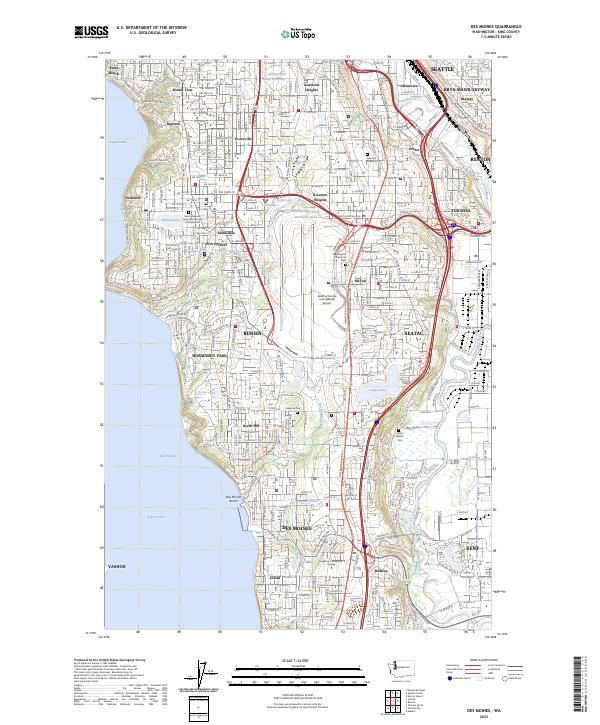 US Topo 7.5-minute map for Des Moines WA