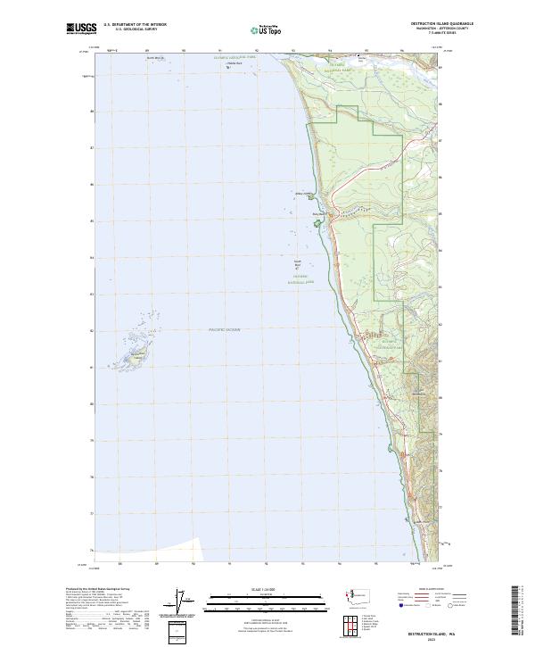 US Topo 7.5-minute map for Destruction Island WA