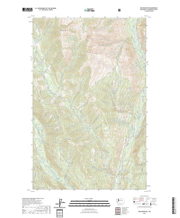 US Topo 7.5-minute map for Doe Mountain WA