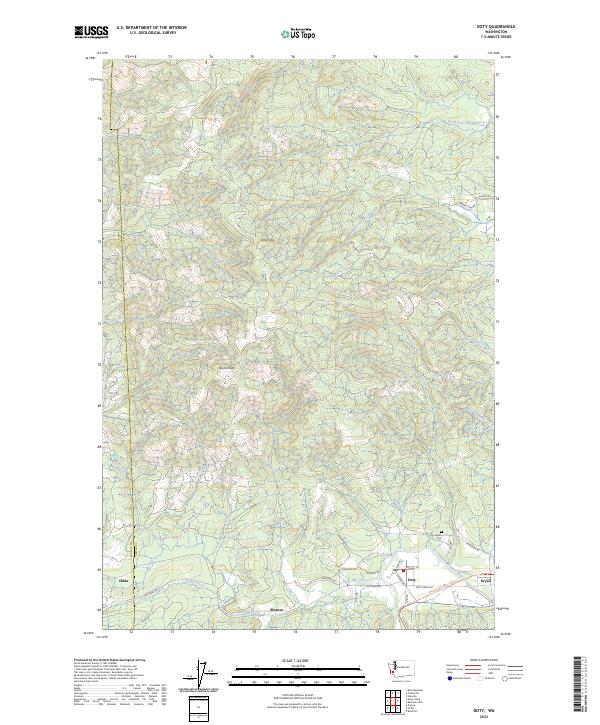 US Topo 7.5-minute map for Doty WA