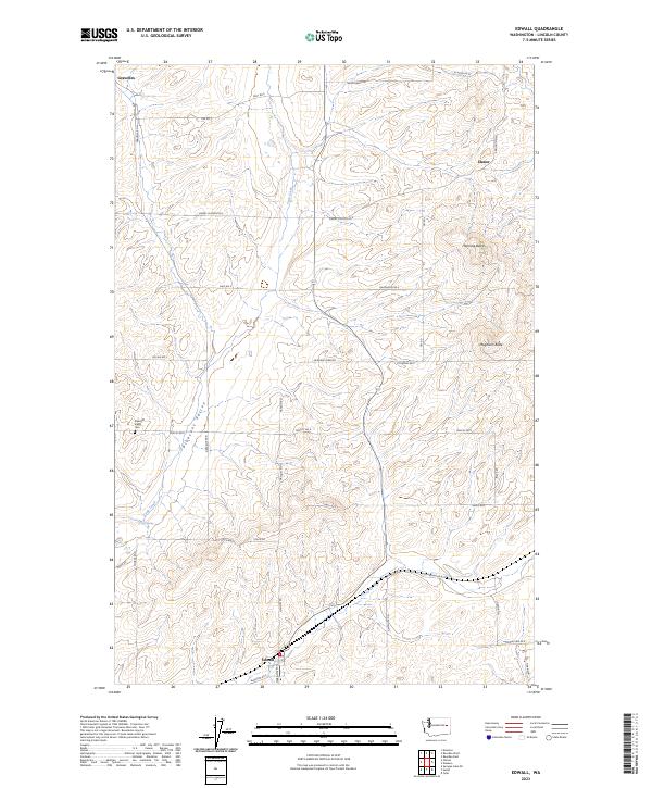 US Topo 7.5-minute map for Edwall WA