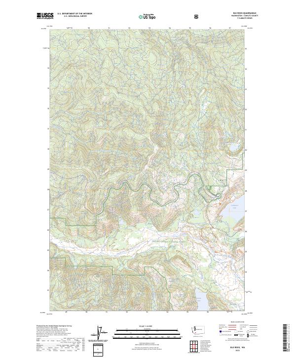 US Topo 7.5-minute map for Elk Rock WA