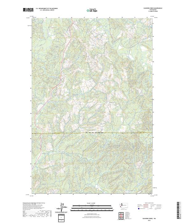 US Topo 7.5-minute map for Elkhorn Creek WA