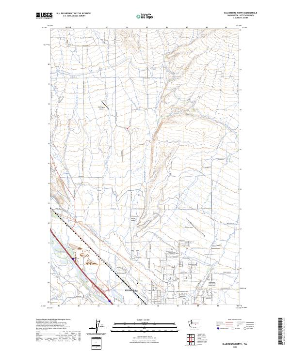 US Topo 7.5-minute map for Ellensburg North WA