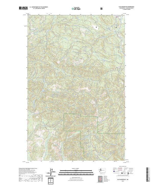 US Topo 7.5-minute map for Ellis Mountain WA