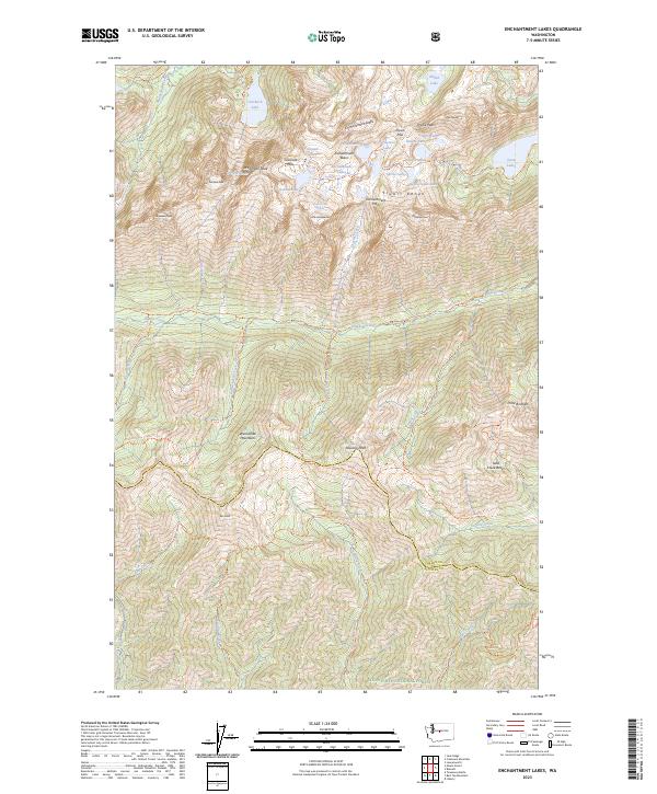 US Topo 7.5-minute map for Enchantment Lakes WA