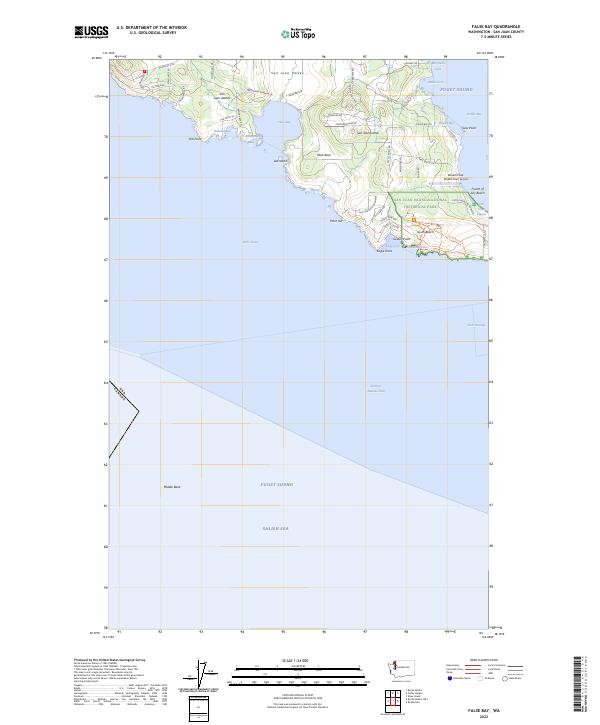 US Topo 7.5-minute map for False Bay WA