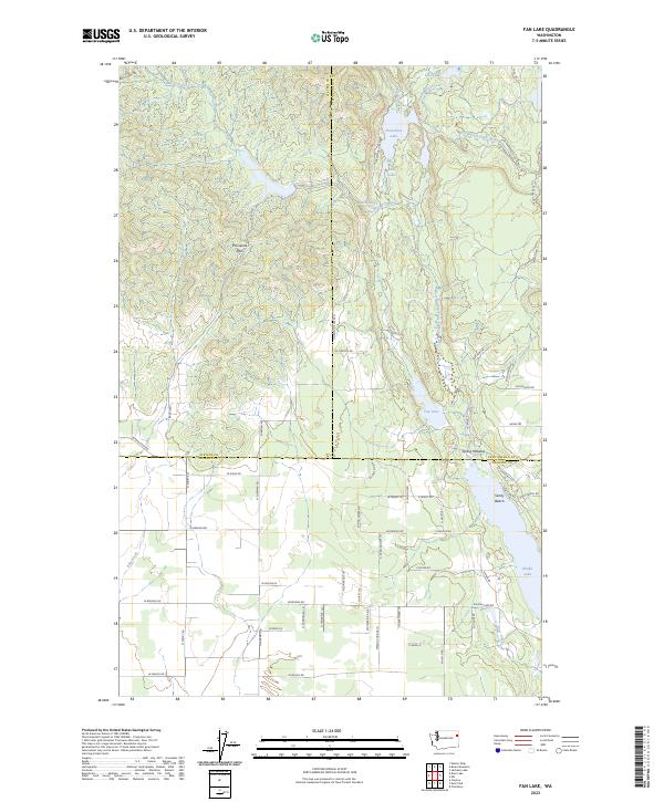 US Topo 7.5-minute map for Fan Lake WA