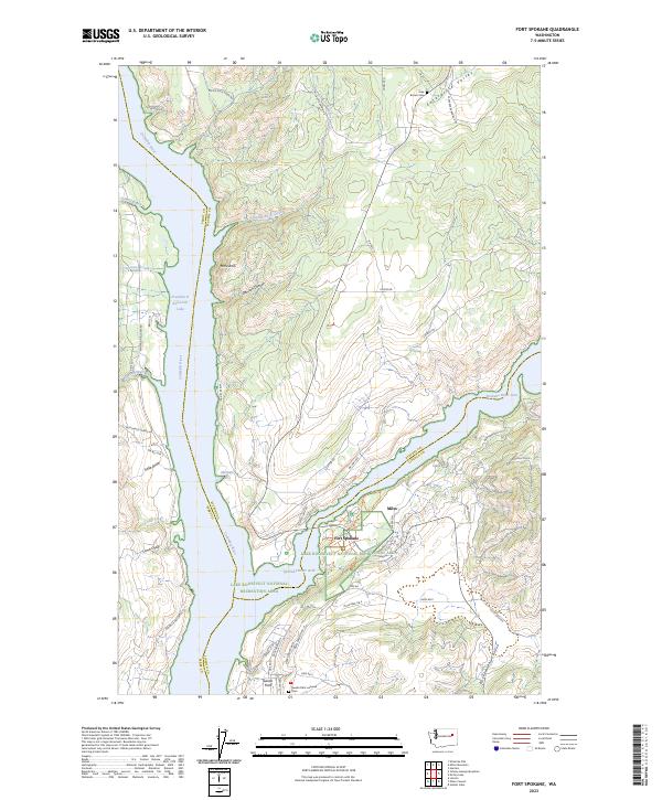 US Topo 7.5-minute map for Fort Spokane WA