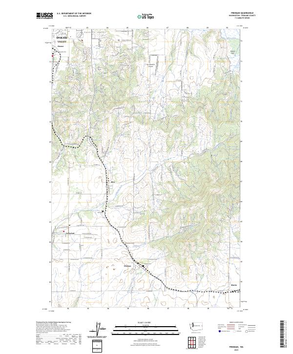 US Topo 7.5-minute map for Freeman WA