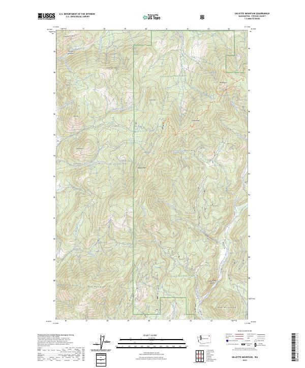 US Topo 7.5-minute map for Gillette Mountain WA