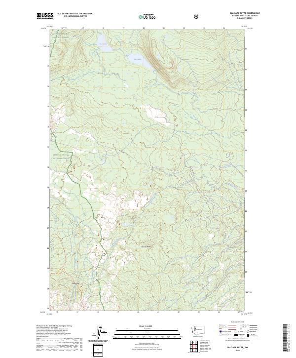 US Topo 7.5-minute map for Glaciate Butte WA