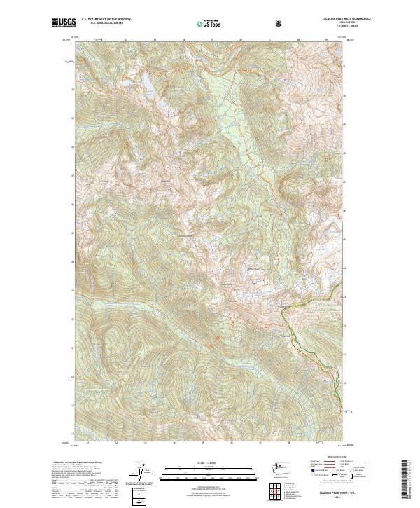 US Topo 7.5-minute map for Glacier Peak West WA