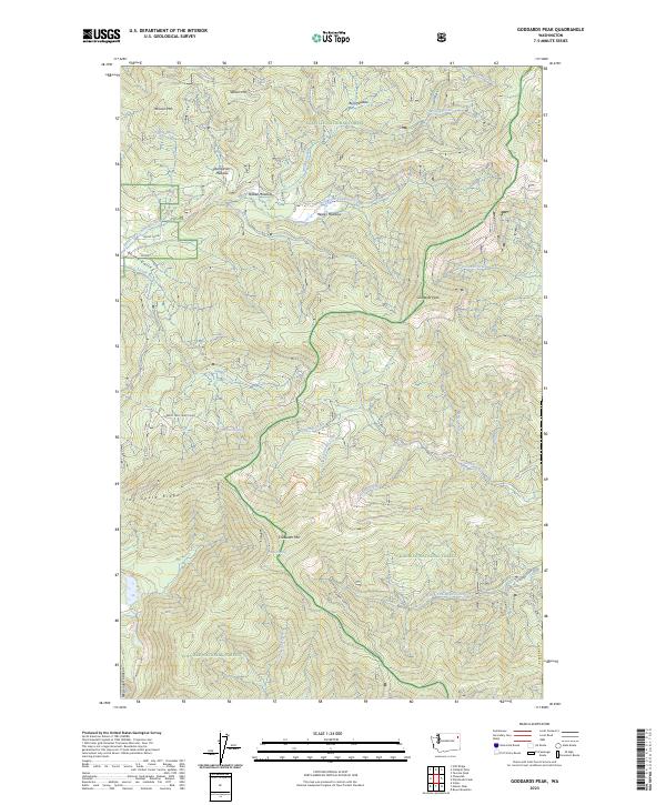 US Topo 7.5-minute map for Goddards Peak WA