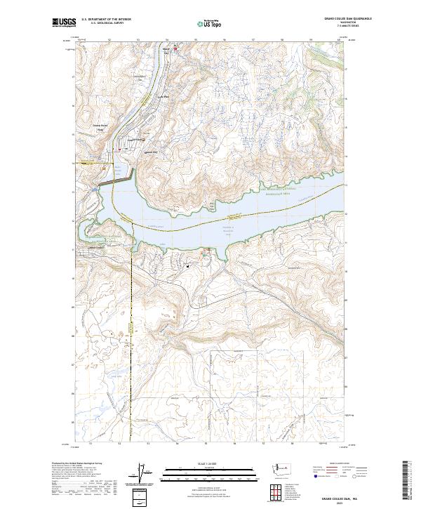 US Topo 7.5-minute map for Grand Coulee Dam WA