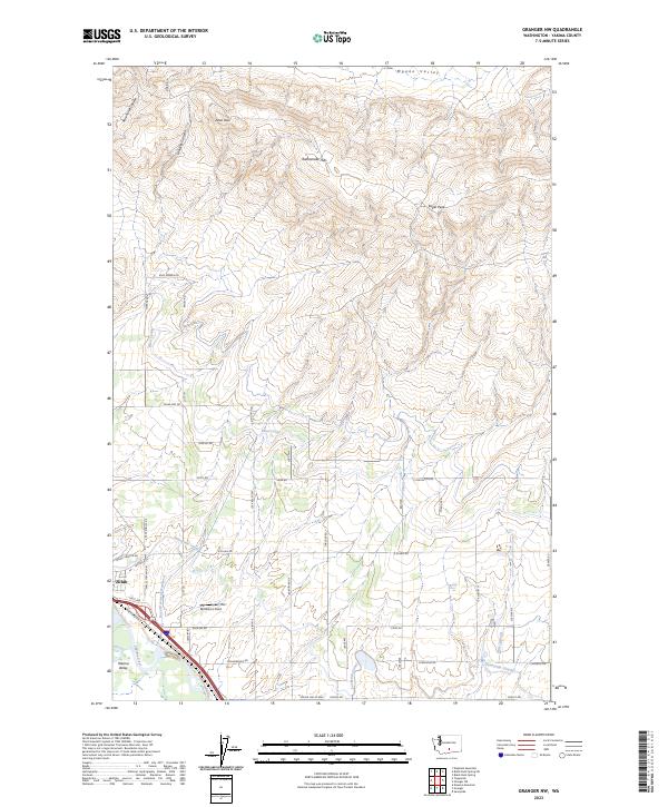 US Topo 7.5-minute map for Granger NW WA