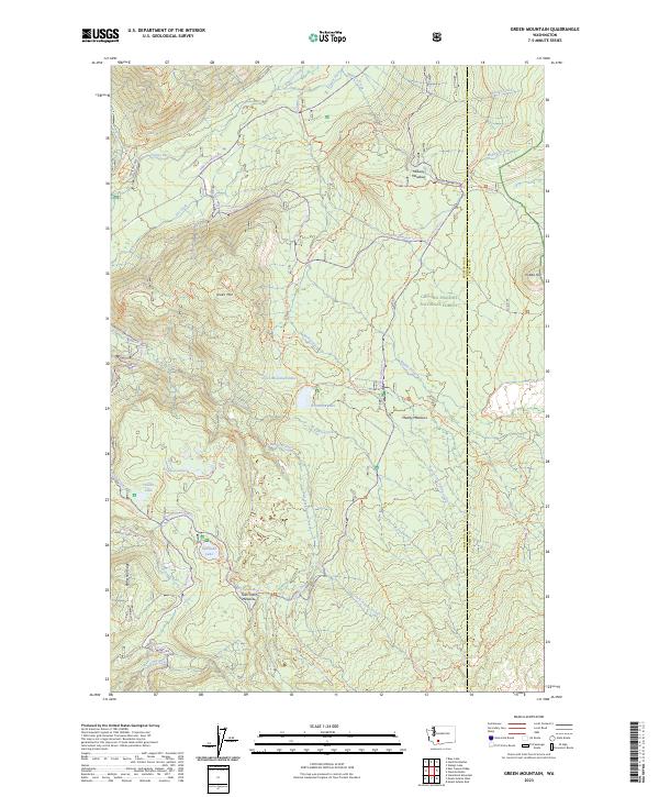 US Topo 7.5-minute map for Green Mountain WA