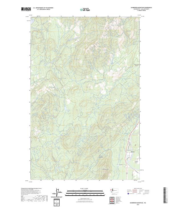 US Topo 7.5-minute map for Gunderson Mountain WA