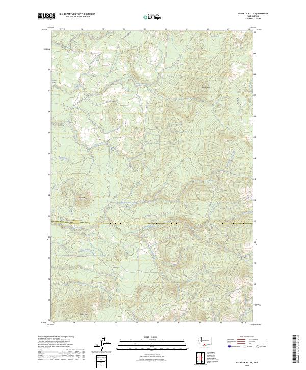 US Topo 7.5-minute map for Hagerty Butte WA