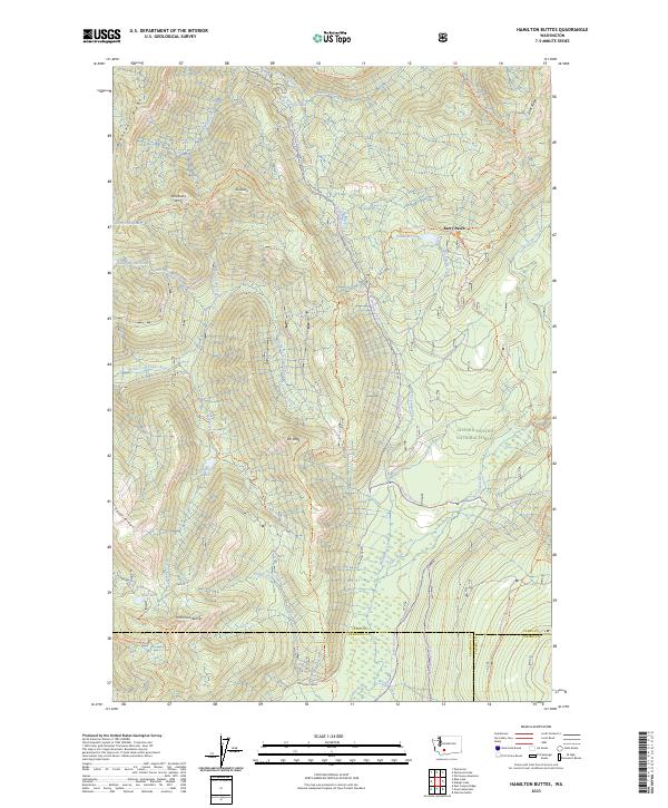 US Topo 7.5-minute map for Hamilton Buttes WA