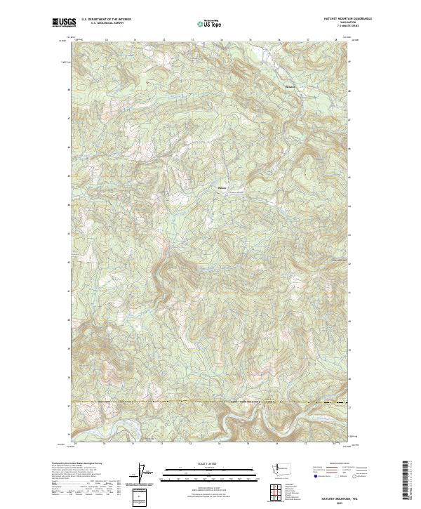 US Topo 7.5-minute map for Hatchet Mountain WA