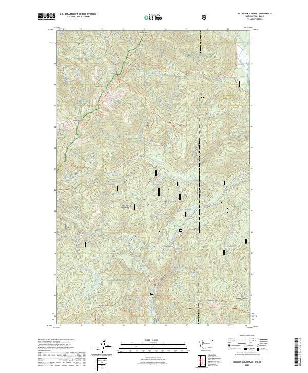 US Topo 7.5-minute map for Helmer Mountain WAID