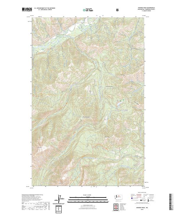 US Topo 7.5-minute map for Hoodoo Peak WA