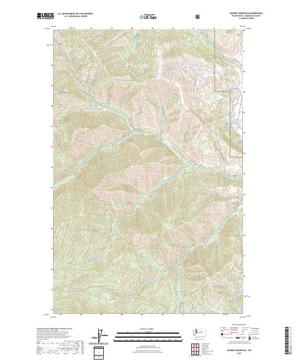 US Topo 7.5-minute map for Hungry Mountain WA