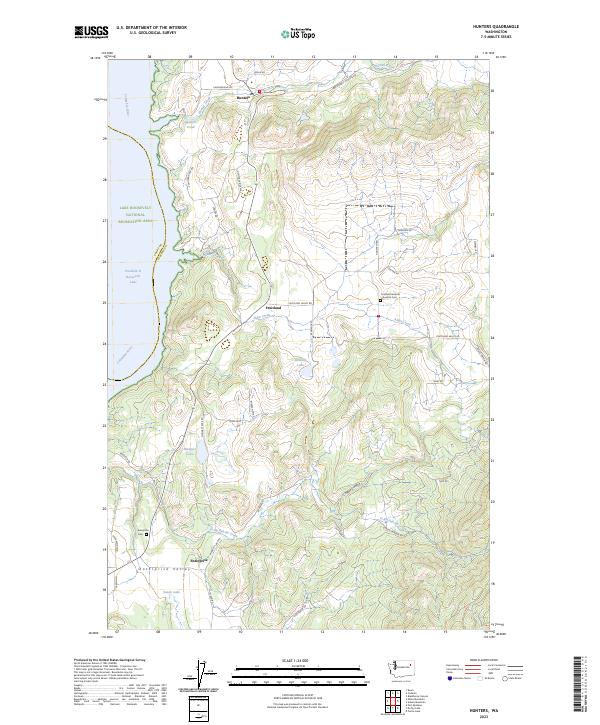 US Topo 7.5-minute map for Hunters WA