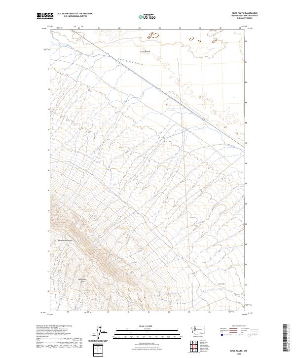 US Topo 7.5-minute map for Iowa Flats WA