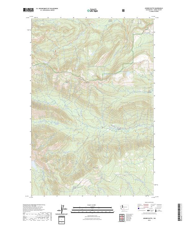 US Topo 7.5-minute map for Jennies Butte WA