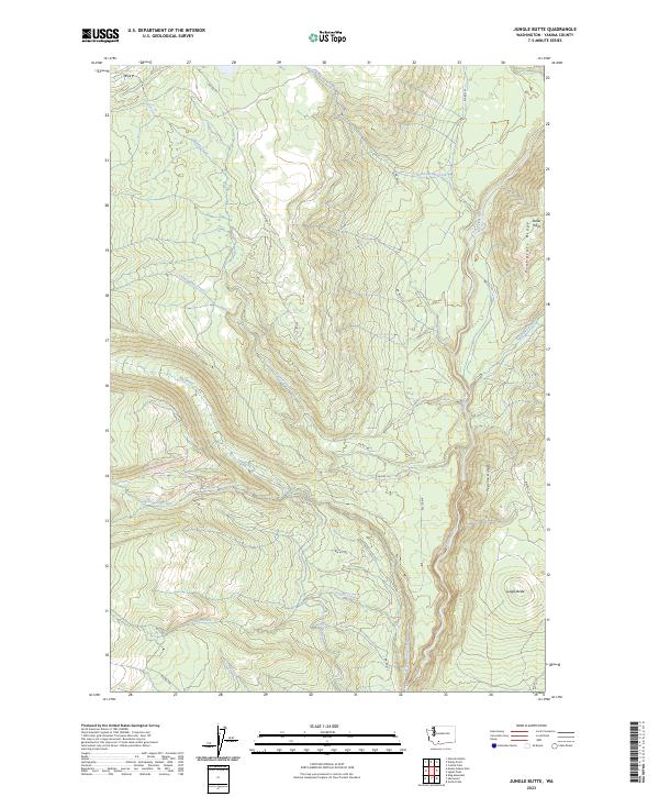 US Topo 7.5-minute map for Jungle Butte WA