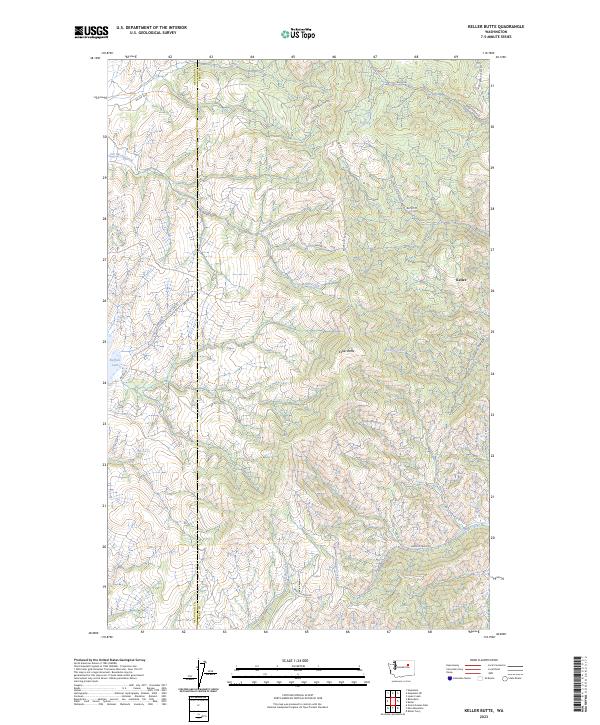 US Topo 7.5-minute map for Keller Butte WA