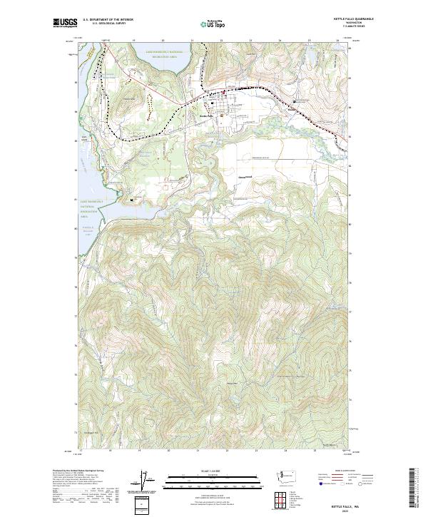 US Topo 7.5-minute map for Kettle Falls WA