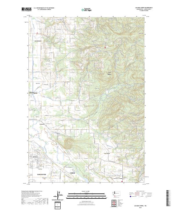 US Topo 7.5-minute map for Lacamas Creek WA