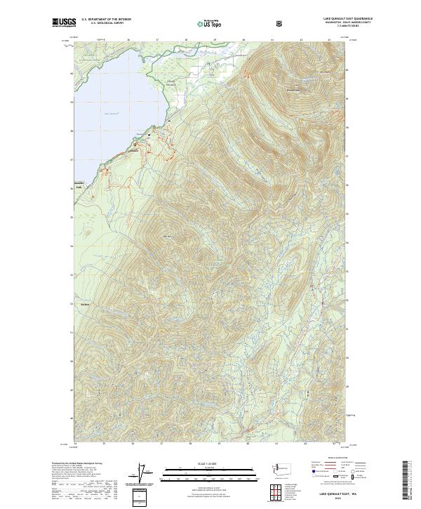 US Topo 7.5-minute map for Lake Quinault East WA