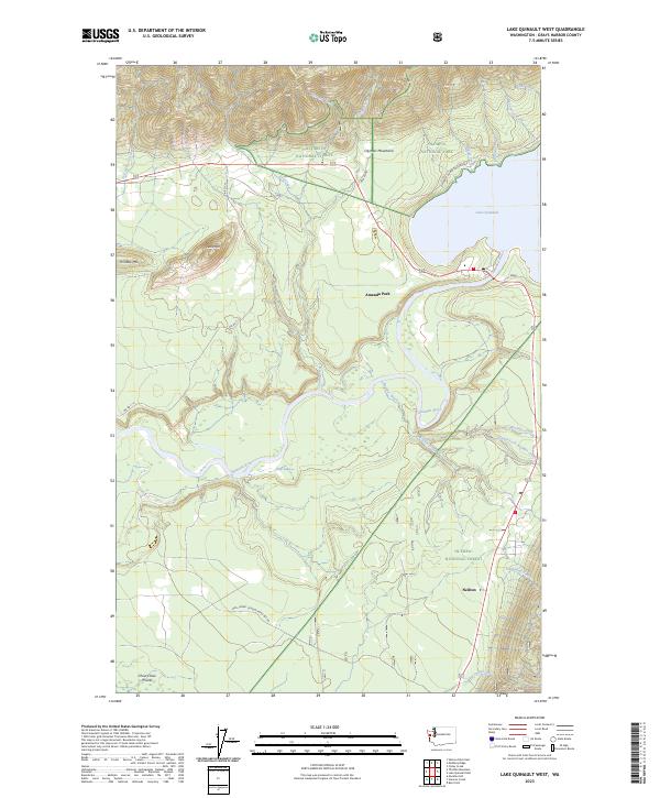 US Topo 7.5-minute map for Lake Quinault West WA – American Map Store