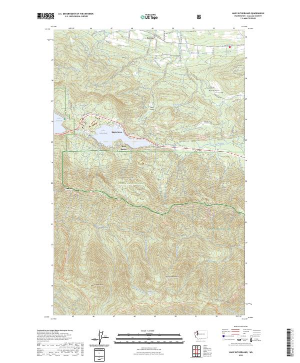 US Topo 7.5-minute map for Lake Sutherland WA