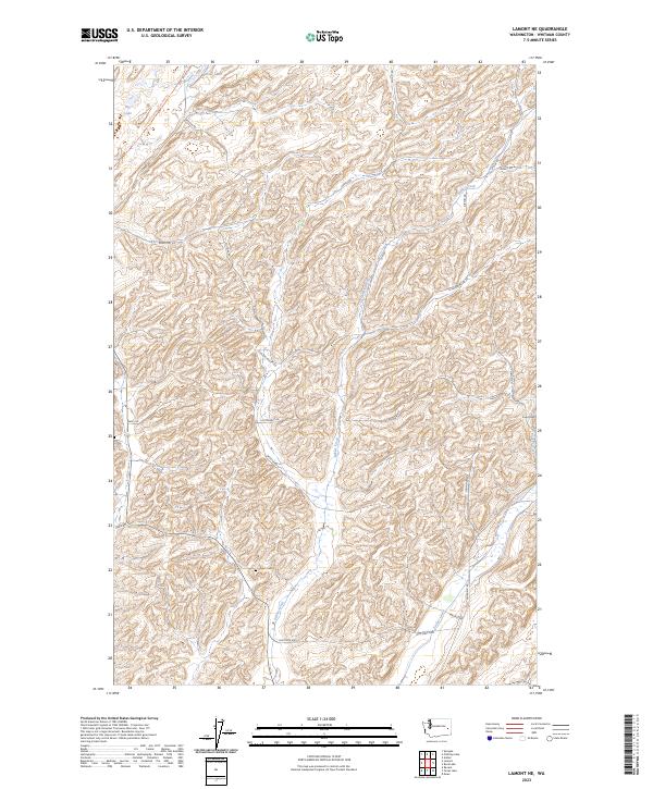 US Topo 7.5-minute map for Lamont NE WA