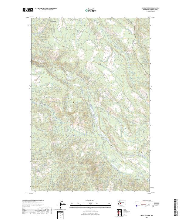 US Topo 7.5-minute map for Le Dout Creek WA