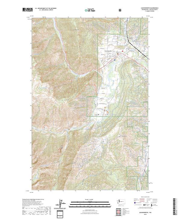 US Topo 7.5-minute map for Leavenworth WA