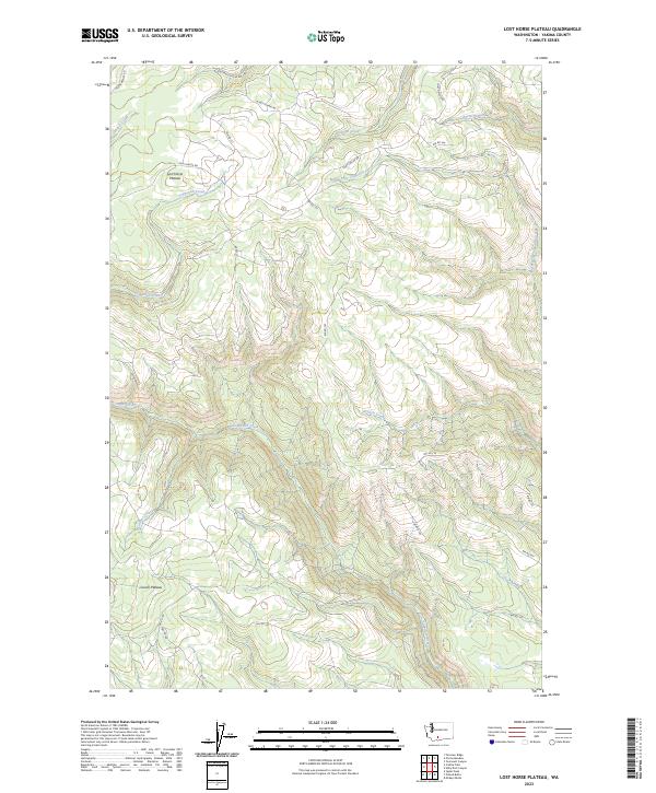 US Topo 7.5-minute map for Lost Horse Plateau WA