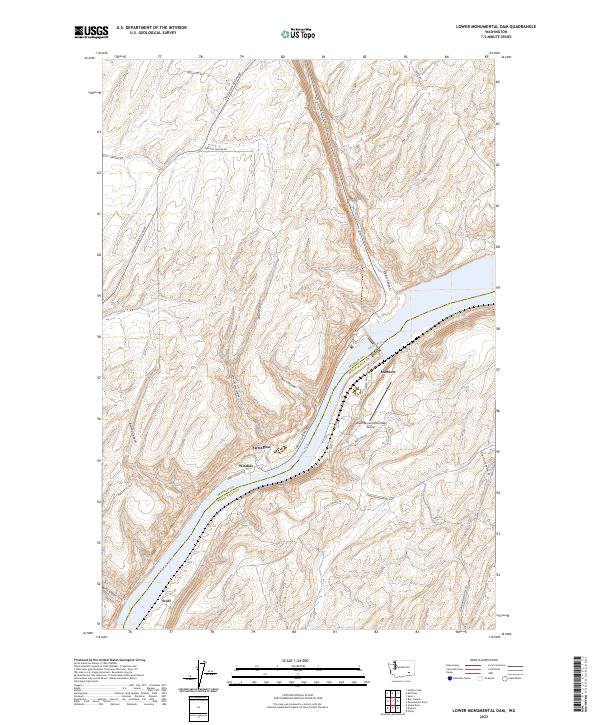 US Topo 7.5-minute map for Lower Monumental Dam WA