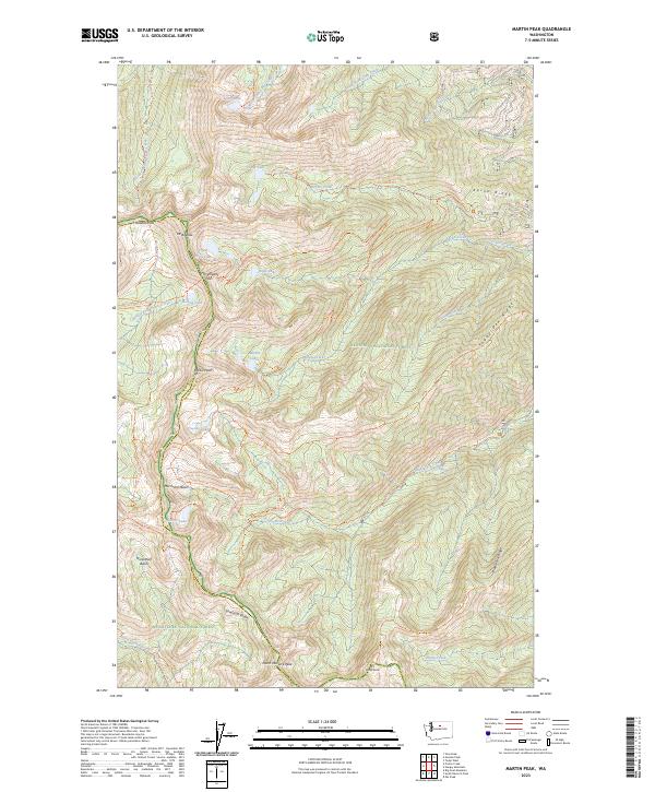 US Topo 7.5-minute map for Martin Peak WA