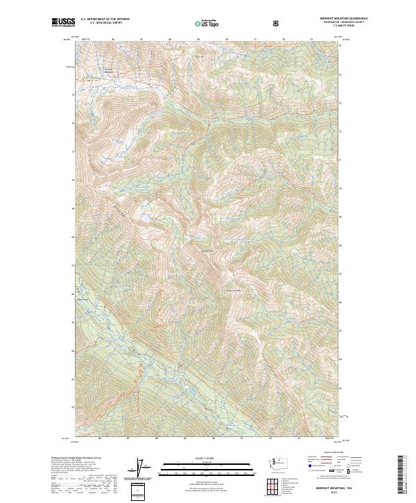 US Topo 7.5-minute map for Midnight Mountain WA