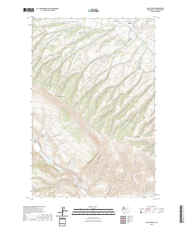 US Topo 7.5-minute map for Milk Canyon WA