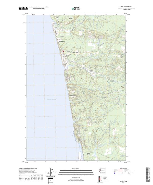 US Topo 7.5-minute map for Moclips WA