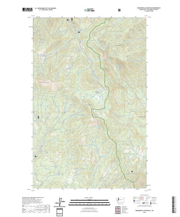 US Topo 7.5-minute map for Monumental Mountain WA